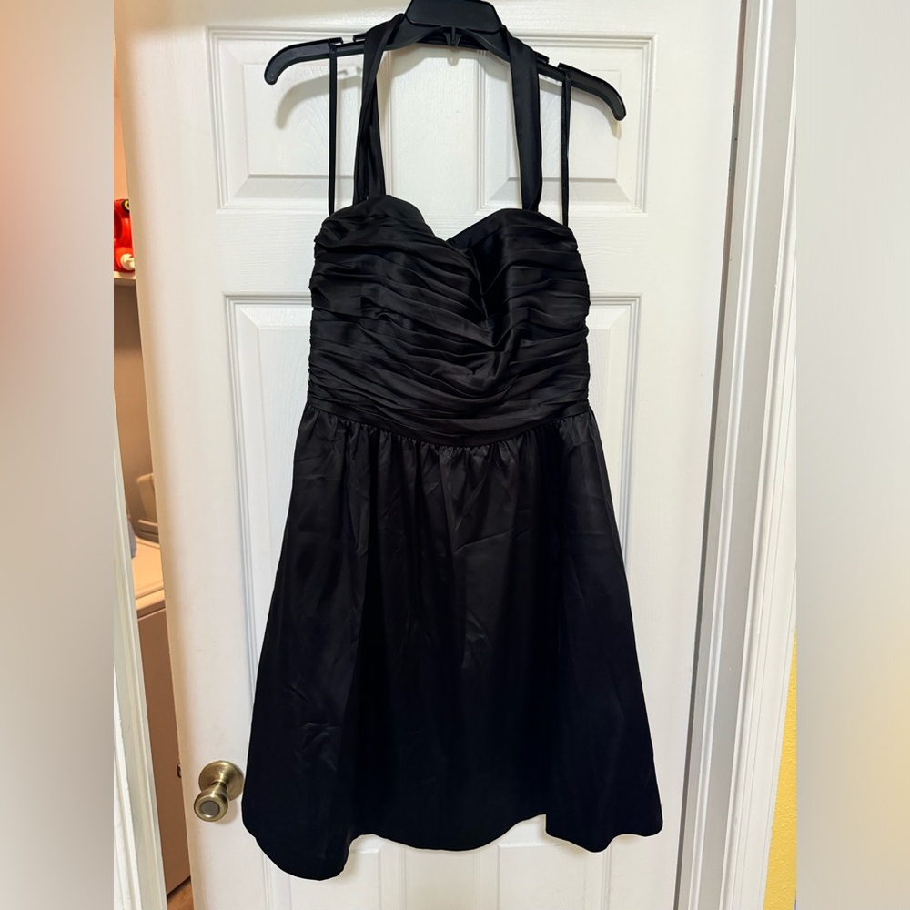 Black satin evening dress size 12